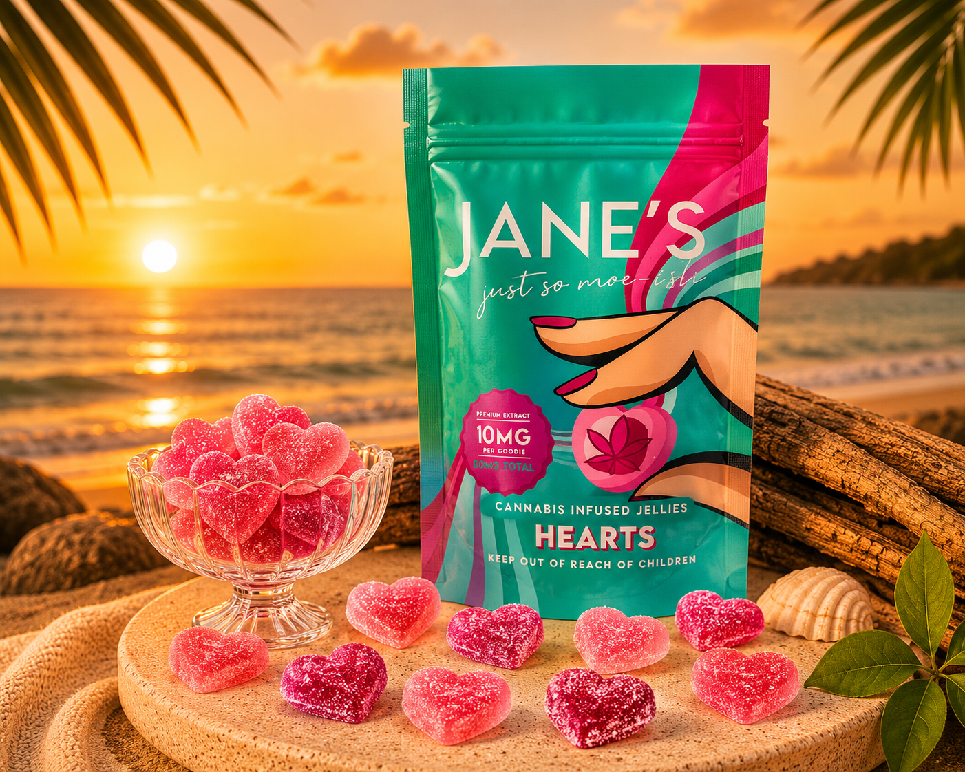 Garden Route Green CBD Gummies 10mg – Hearts
