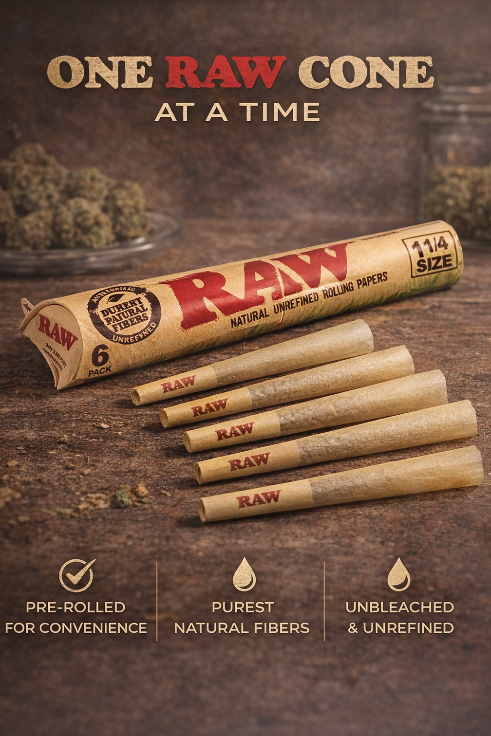 RAW Classic 1 1/4 Cones (6Pack)