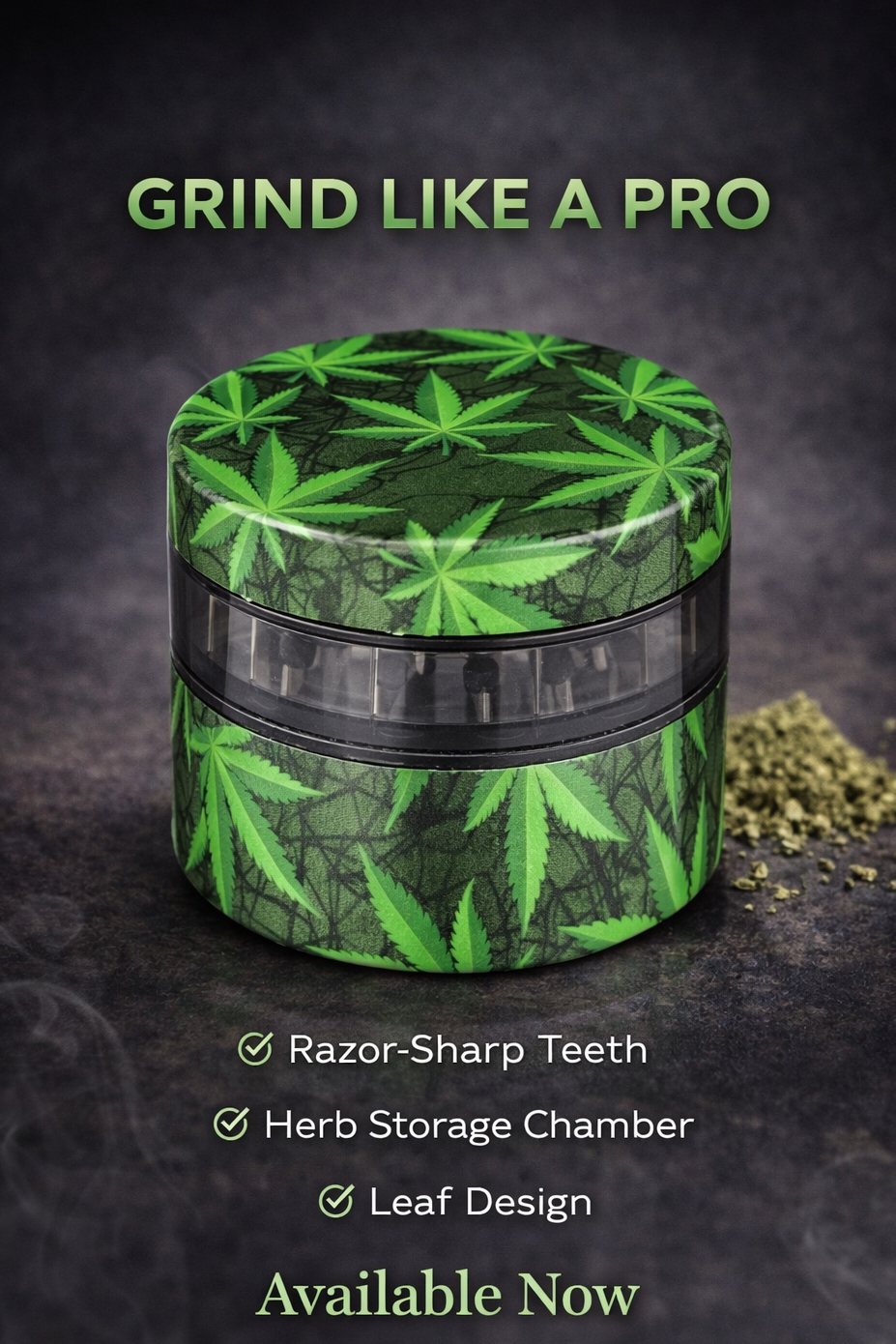 Hempleaf magnetic plastic grinder