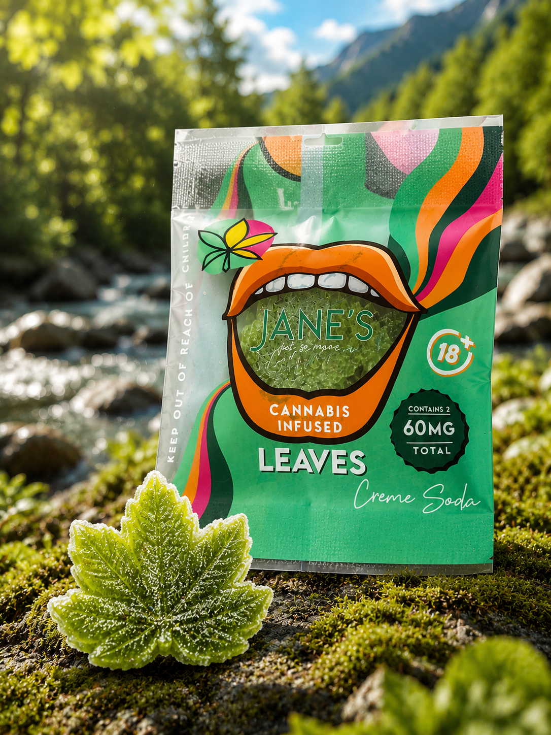 Jane’s Creme Soda CBD Gummies – Leaf Shape (60mg)