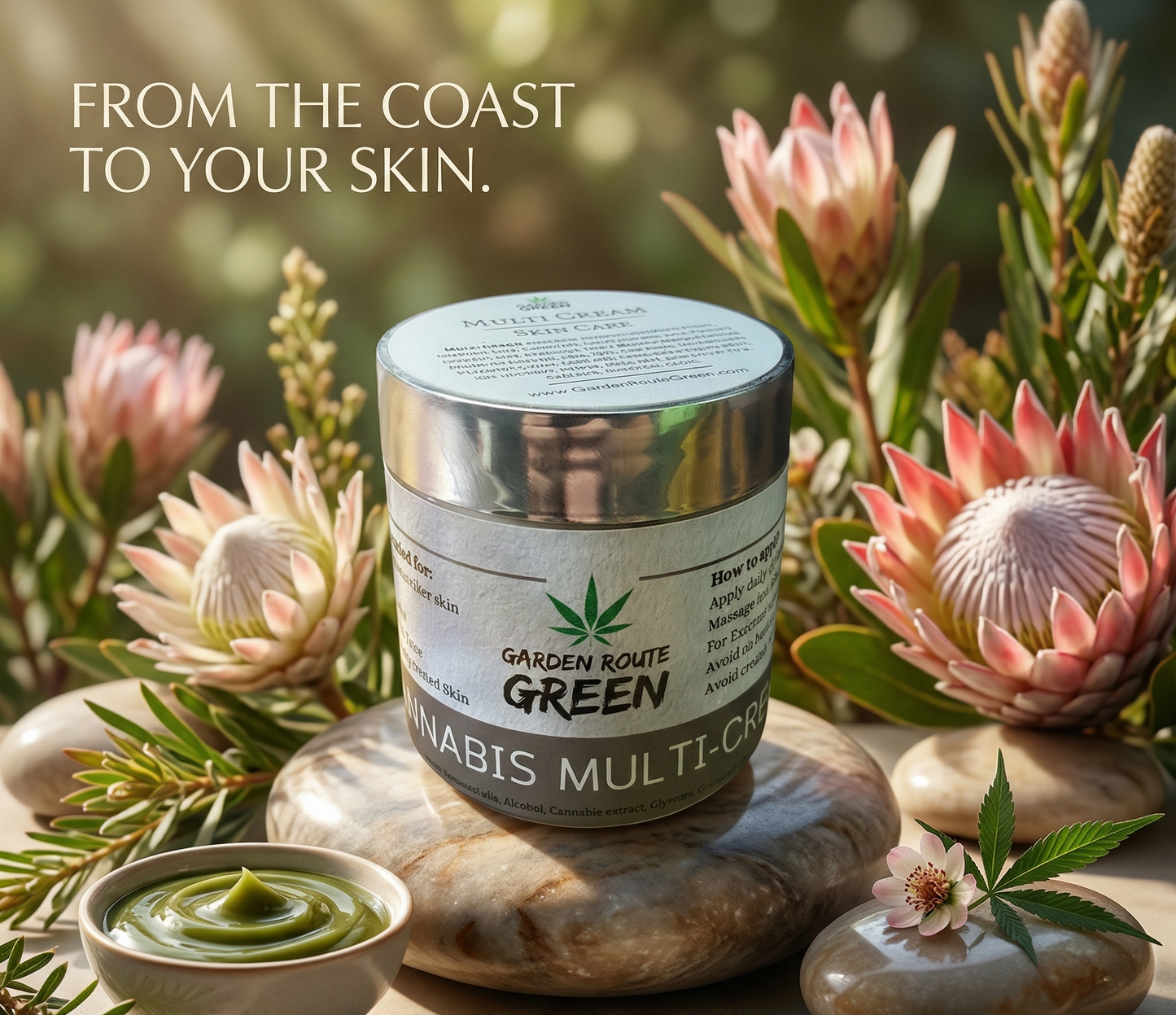 - CBD Skincare MULTI-CREAM with Q10 & Vitamin C – Firmer Skin in 2 Weeks – Garden Route Green Mossel Bay