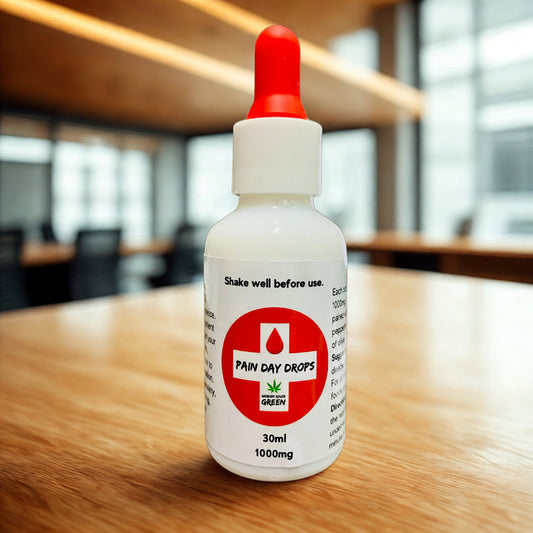 Pain Day Drops - Premium Cannabinoid Nutrient Tincture for Pain Relief, Anxiety, and Nausea | Mossel Bay Cannabis Shop (1000mg Crystalline Cannabidiolic Acid, Vegan, Non-GMO, 30ml)