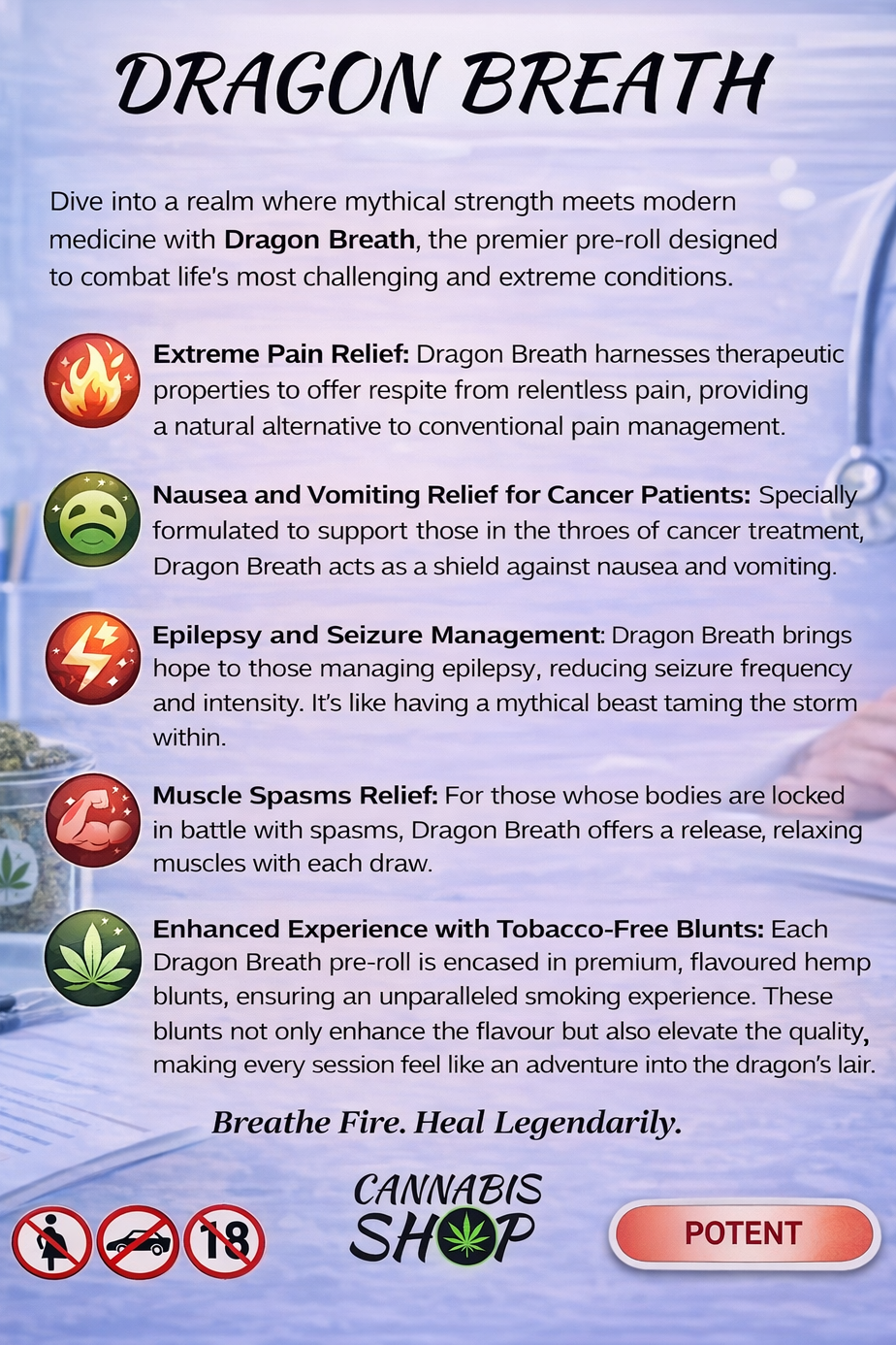 DRAGON BREATH - Pre Roll (No SHIPPING, Available IN STORE only)