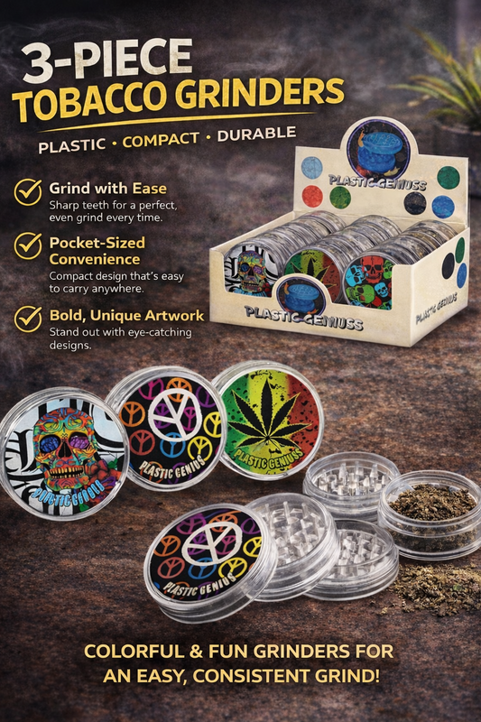 3-Piece Herb Grinder – Compact Plastic Crusher with Sharp Teeth