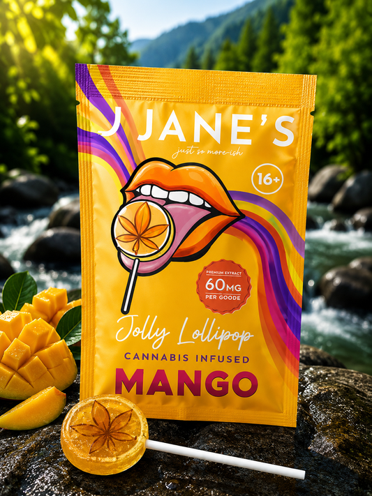 Jane’s CBD Lollipop – Mango Flavour (60mg)