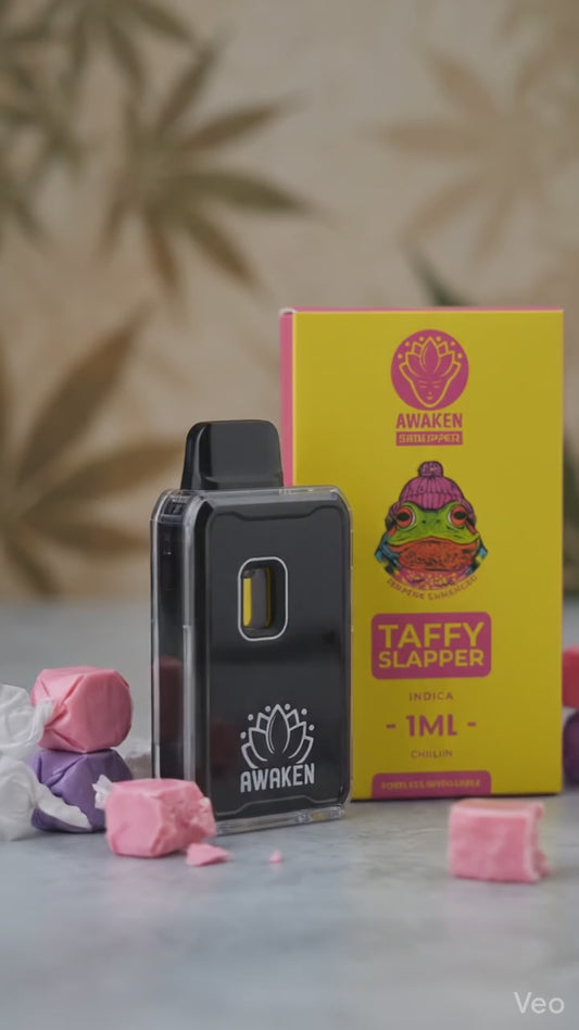 Awaken Taffy Slapper Indica Disposable Vape (1ml) – Premium Terpene Enhanced Edition